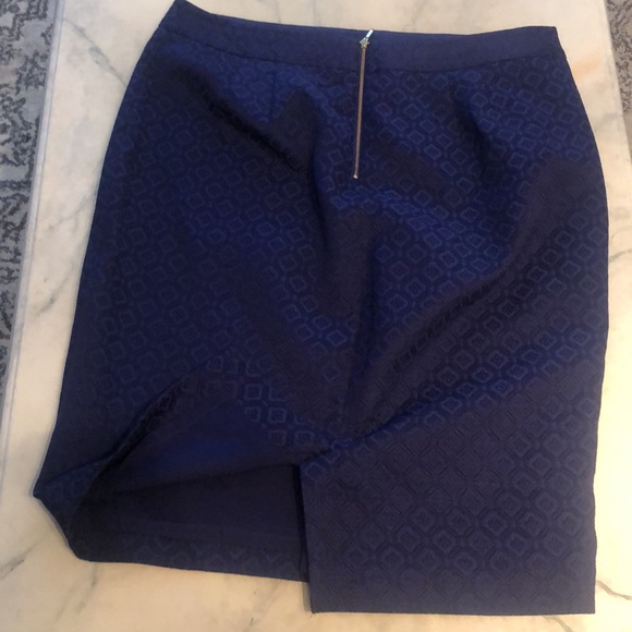 The Limited Royal Blue Jacquard Pencil Skirt Sz 16 - Picture 4 of 5